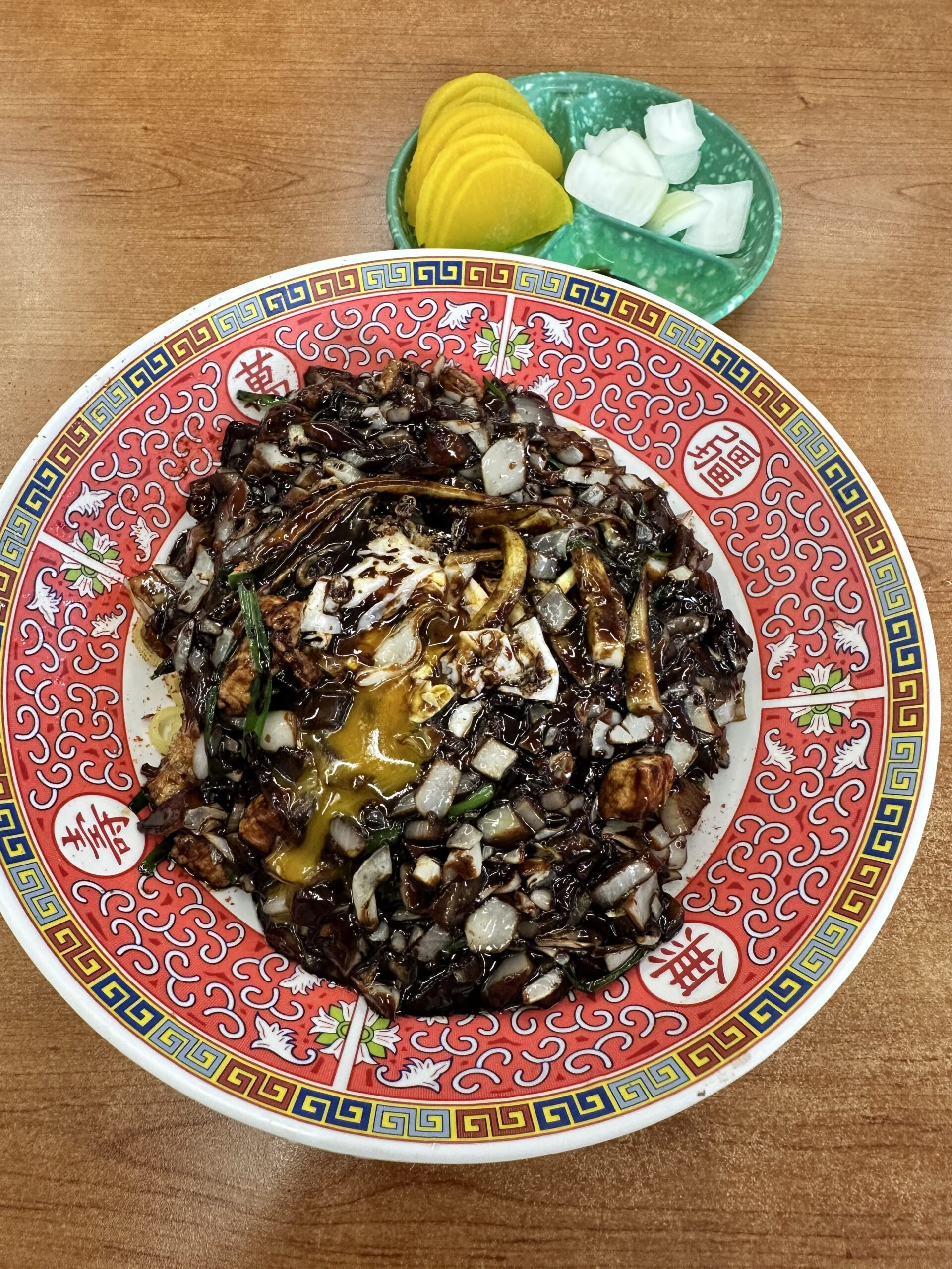 Korean food ordered through a local delivery app