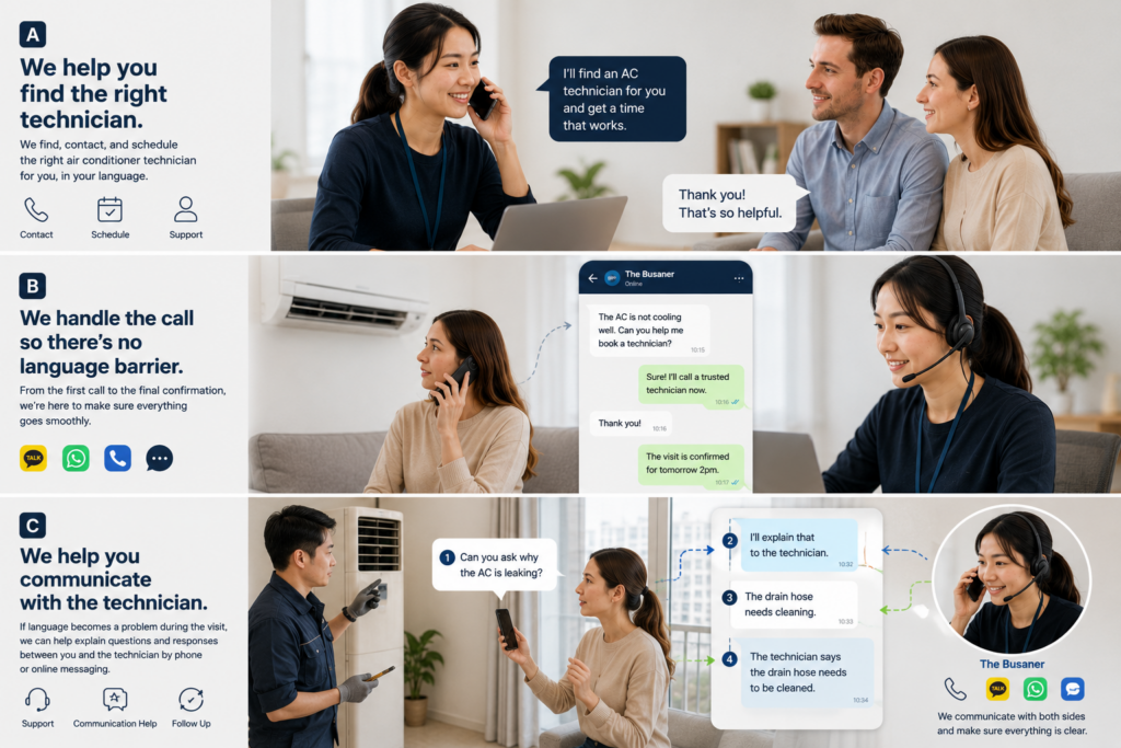 How to Book an AC Repair in Korea as a Foreigner (2026 Guide) ac repair korea concierge