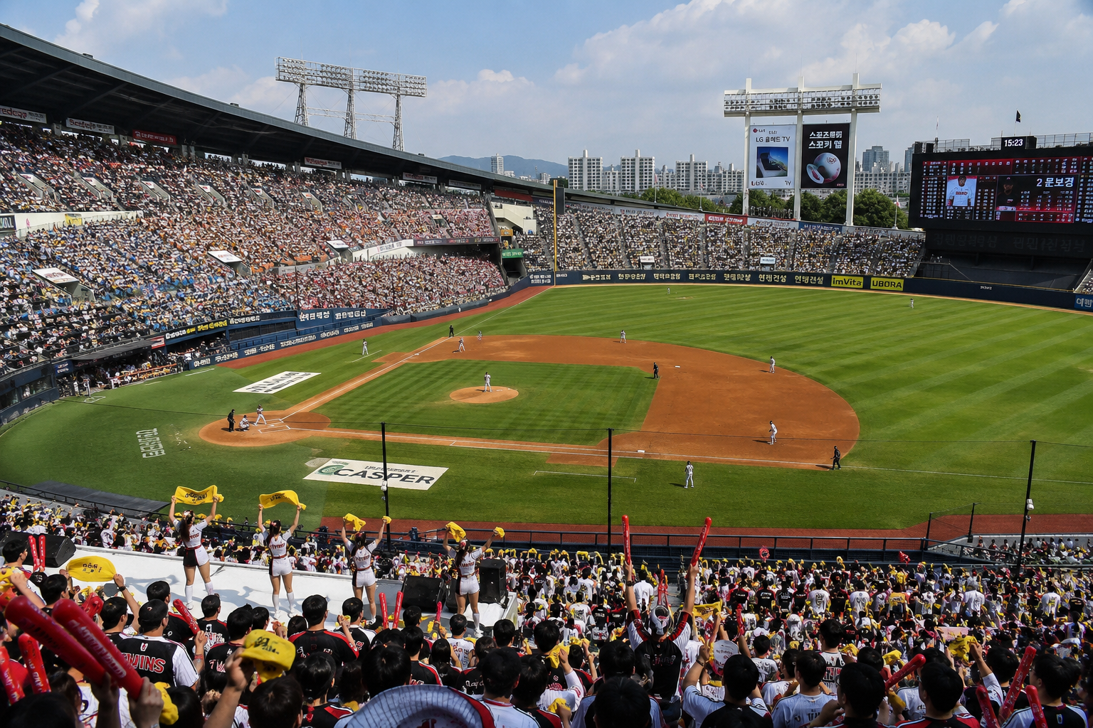 Crowd at a sold-out KBO baseball game in Korea