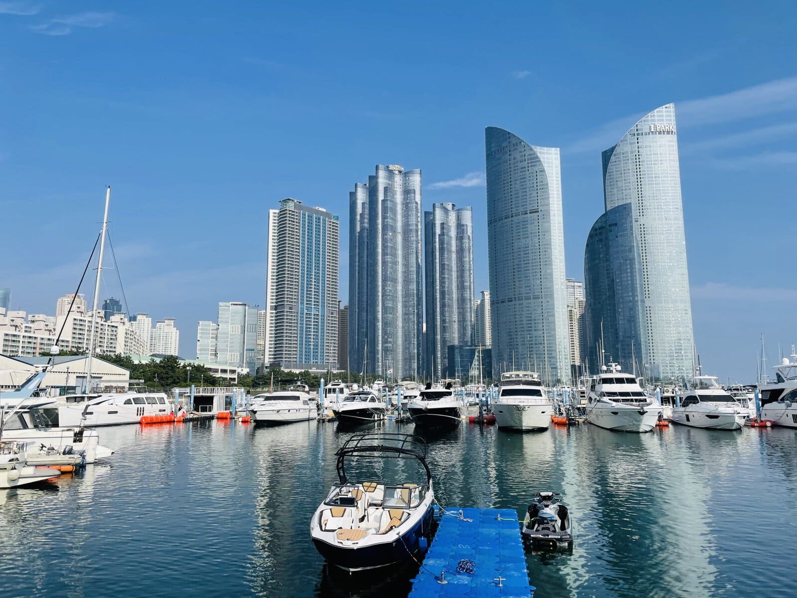 Apartment towers overlooking the marina in Haeundae, Busan